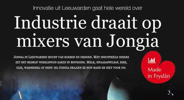 Artikel Made in Fryslân: Industrie draait om mixers van Jongia